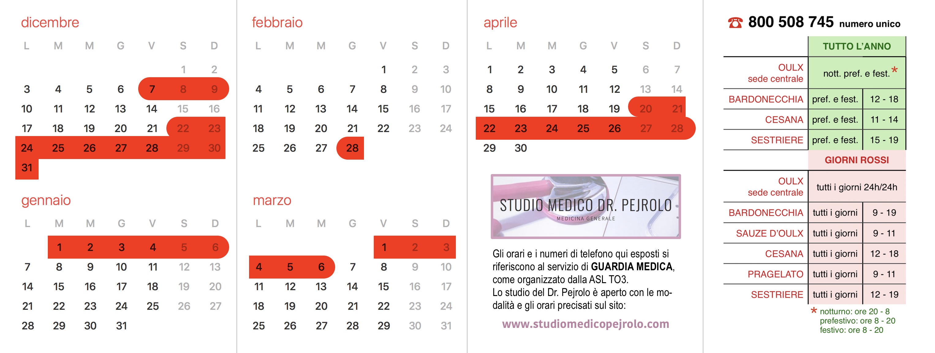 CALENDARIO Guardia Medica - DEF